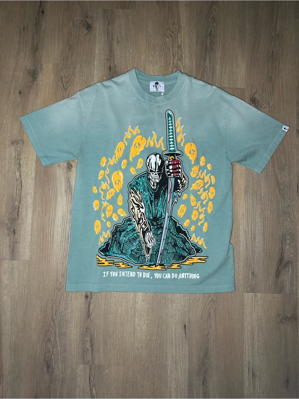 Warren Lotas Orange Skulls ‘Green’ T-Shirt